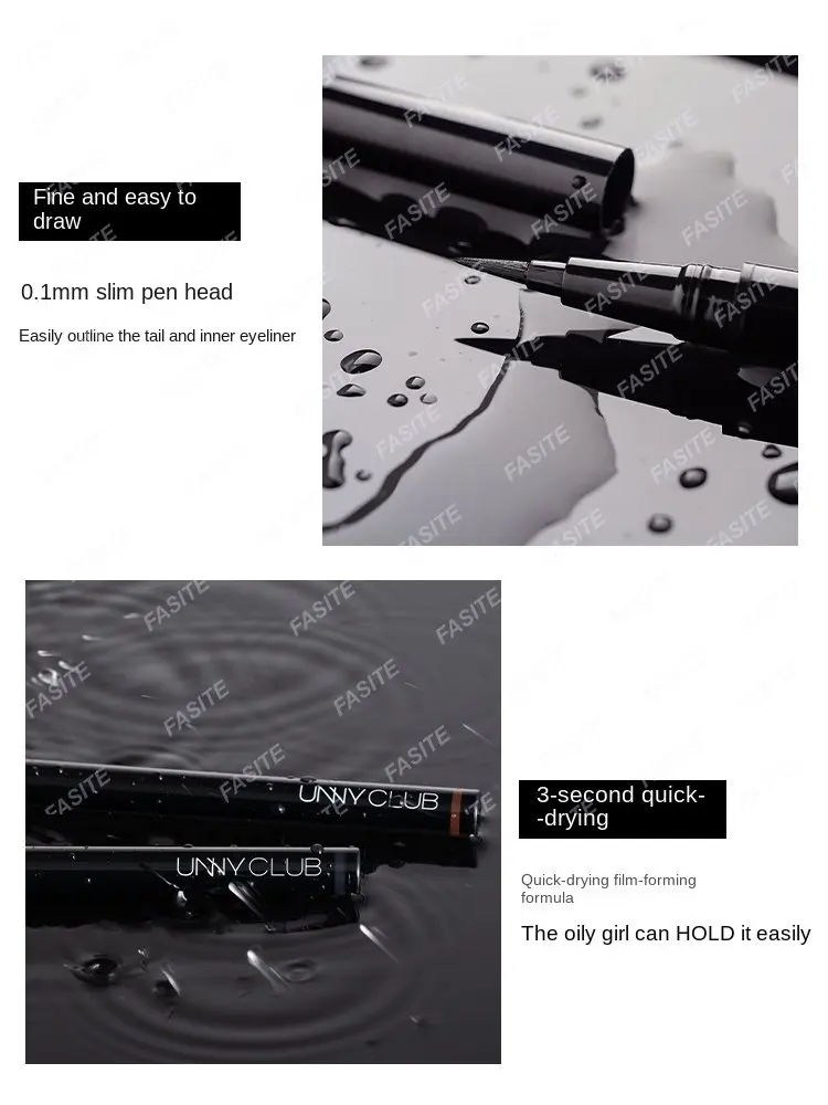 

UNNY eyeliner liquid glue pen balm is waterproof and does not smudge brown artifacts, fine tips