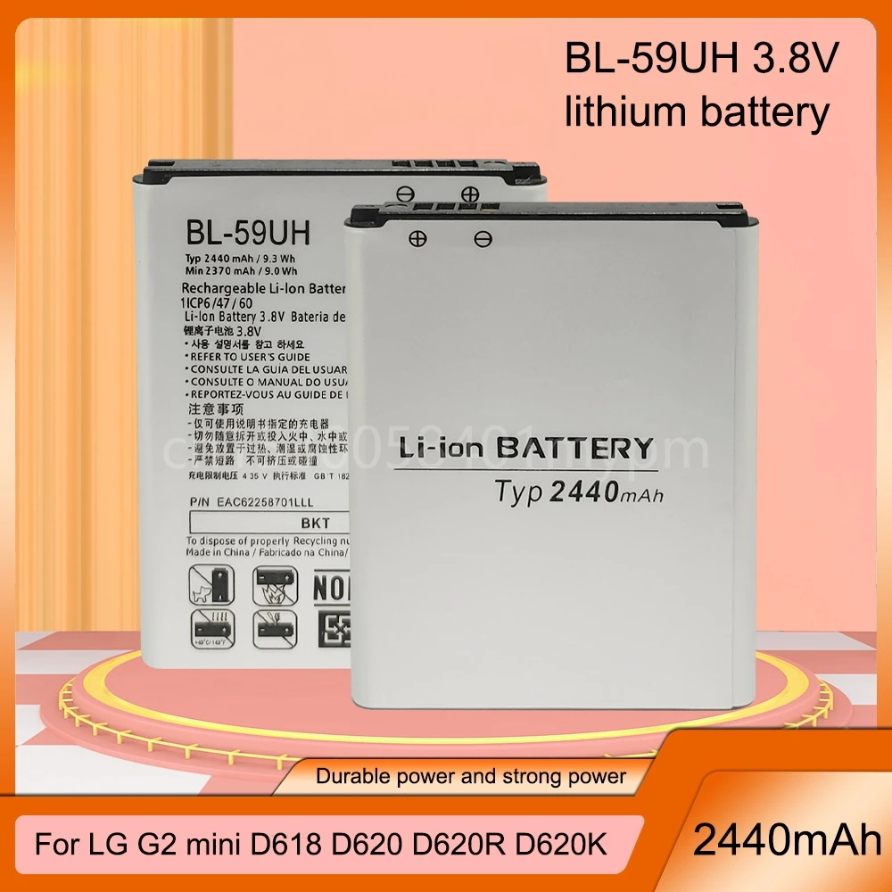 Batteria 2440Mah Bl59Uh Bl-59Uh Per Lg G2 Mini D618 D620 D620R D620K D410 D315 F70 Bl 59Uh Batteria Di Ricambio Per Telefono