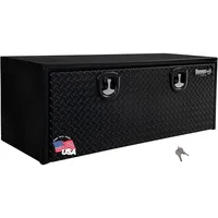 702510 Black Steel Truck Tool Box With Aluminum Diamond Tread Door, 18 x 18 x 48 Inch, Made In The USA, Truck Box 1