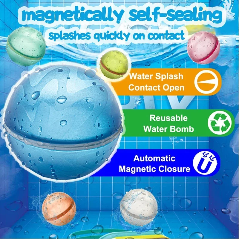 Reusable Water Balloons Swimming Pool Refillable Water Balloon Quick Fill Self Sealing Bomb Splash Balls for Kids