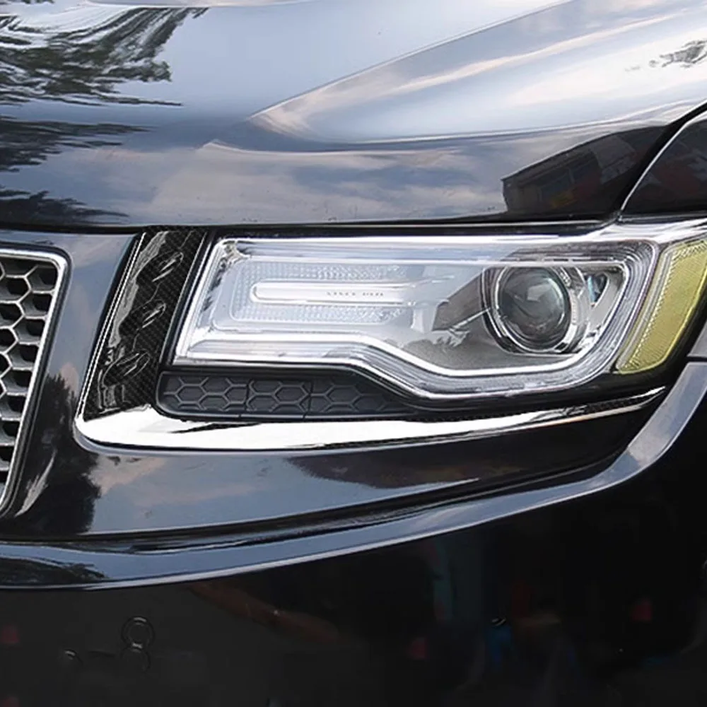 Front Head Light Lamp Eyelid Eyebrow Decoration Cover Trim Car Exterior Accessories for Grand Cherokee 2014 2015