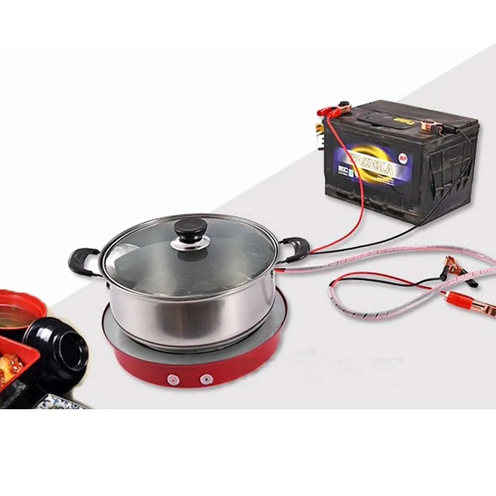 Portable Electric Stove for Car, 12V DC Electric Furnace, Induction Cooker, Solar Energy, Outdoor Stove 2