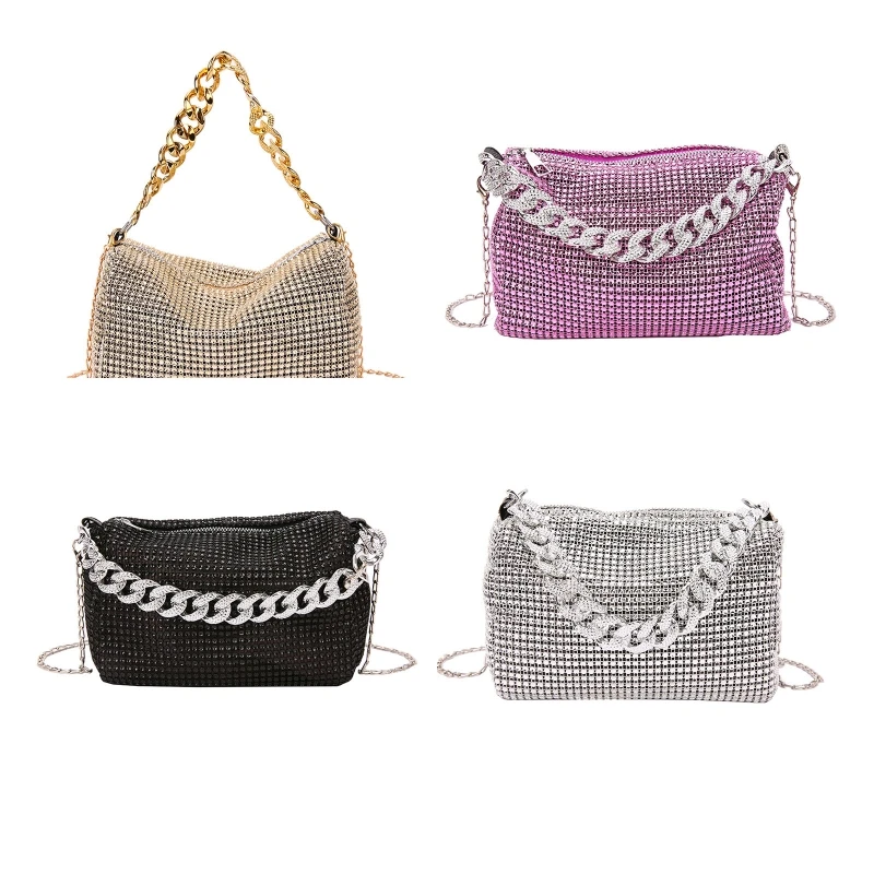 

Elegant Evening Bag Glitter for Rhinestone Handbag Underarm Bag Shoulder Bag for Daughter Girlfriend Birthday Party