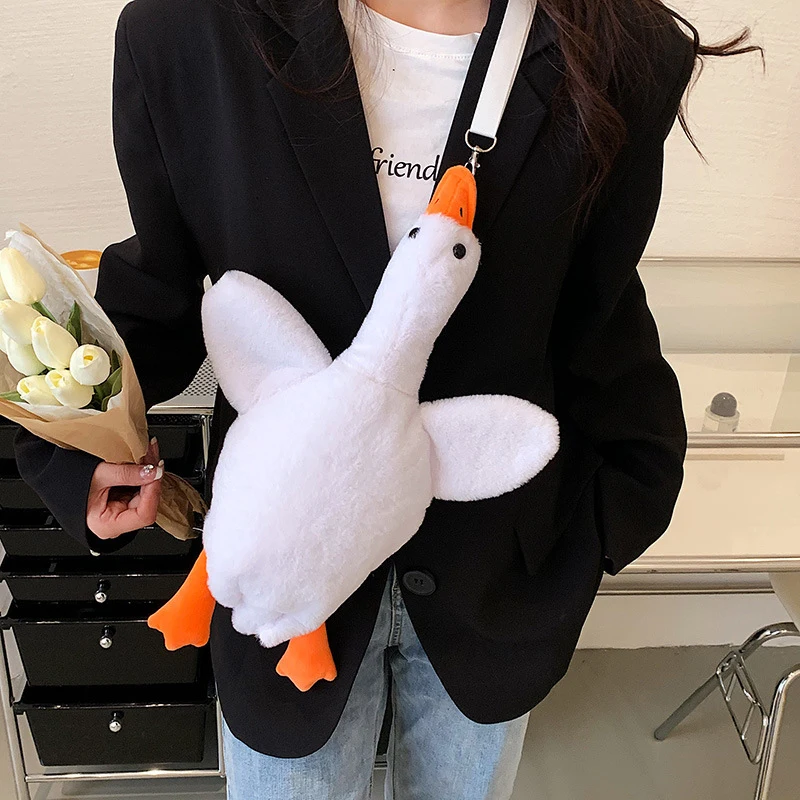 Cute Large Plush Duck Messenger Bag Cartoon Animals borse a tracolla a forma di peluche Crossbody per bambini regali per ragazze