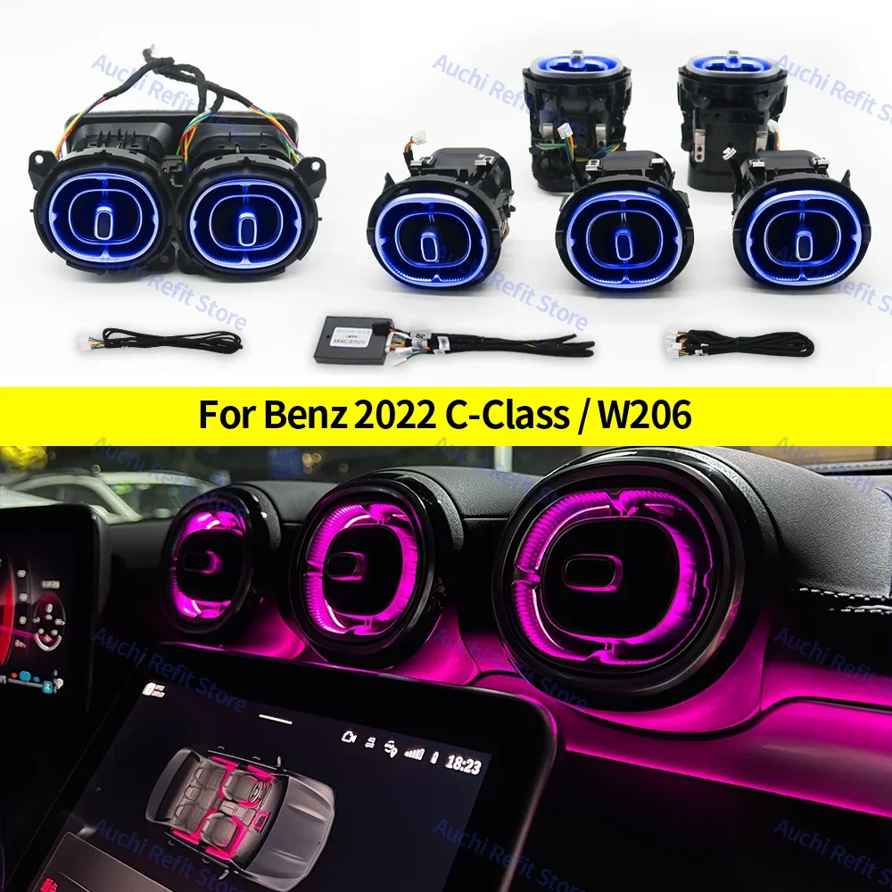 LEDライトのペア,車のアンビエントライト,64色,メルセデスベンツ