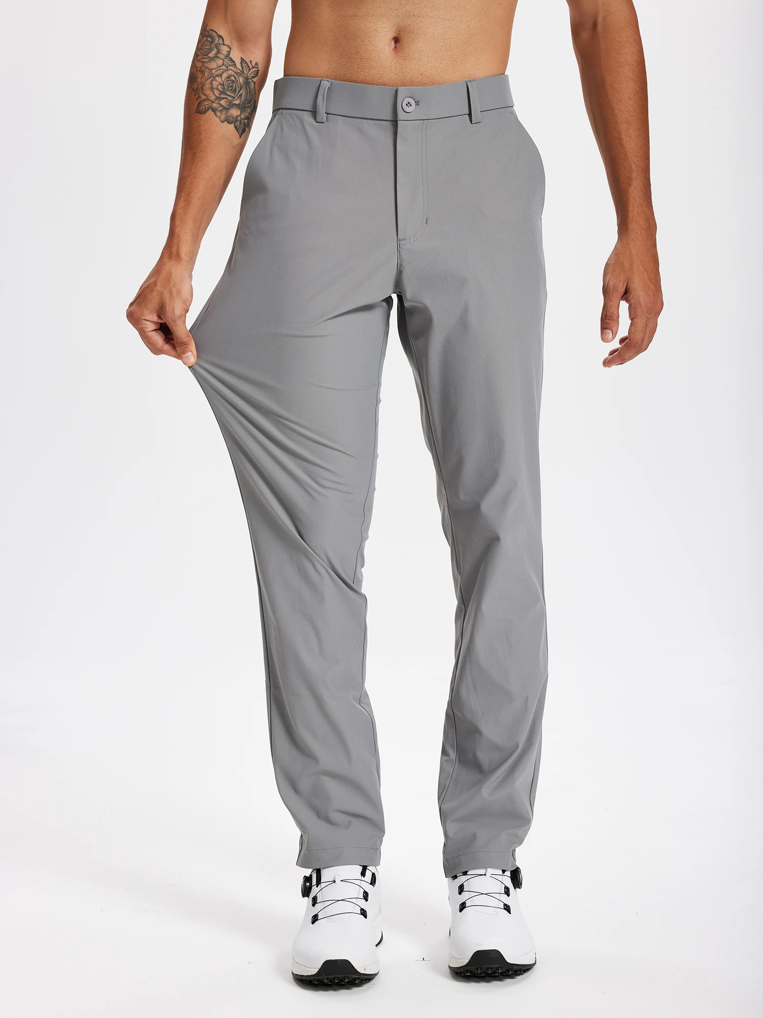 Men's Golf Pants 30"/32"/34" Stretch Work Dress Pants Slim Straight Lightweight Quality Business Trousers Casual Suit Pants 3