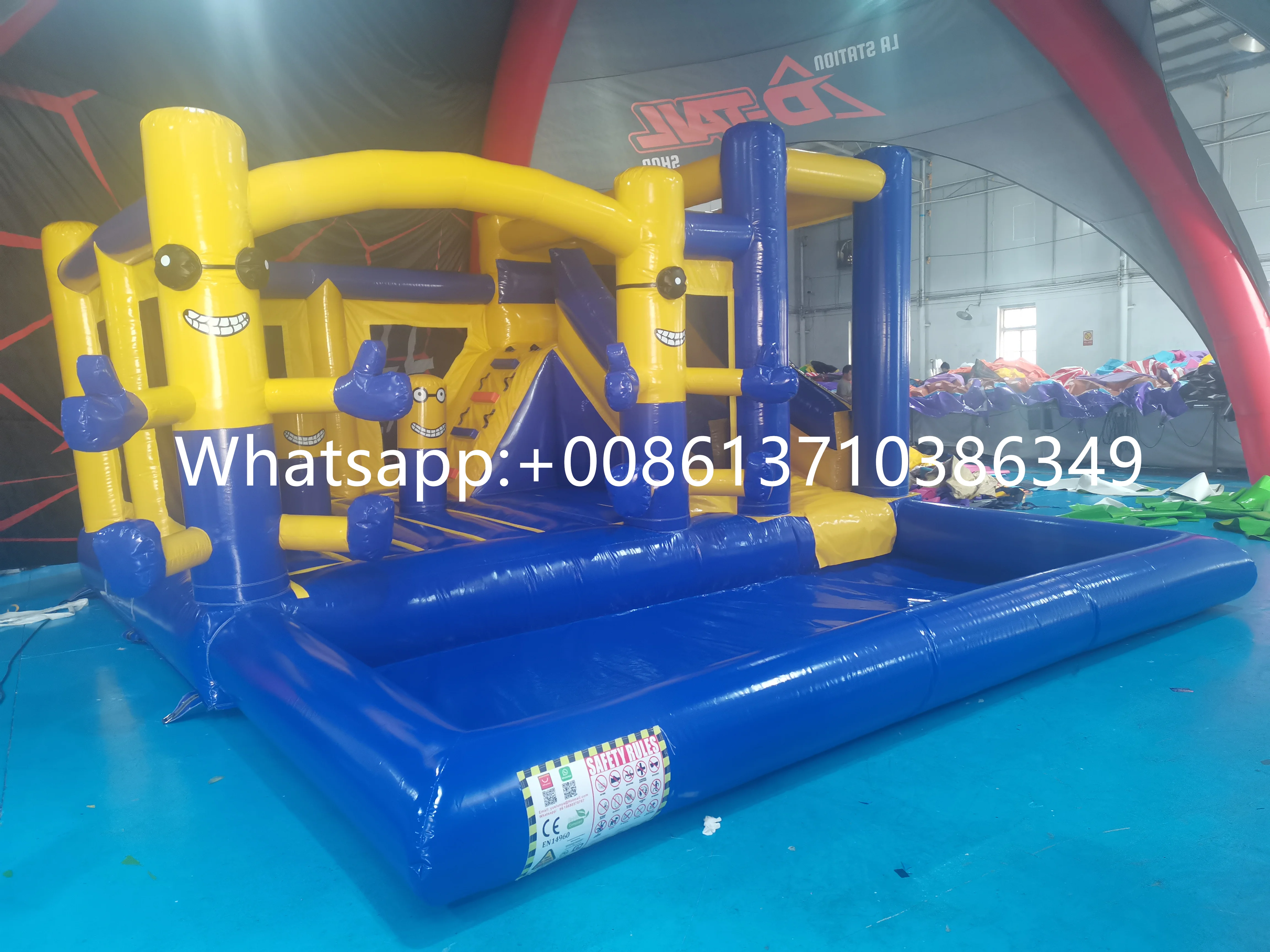 

Commercial indoor children's inflatable castle slide combination BD-142
