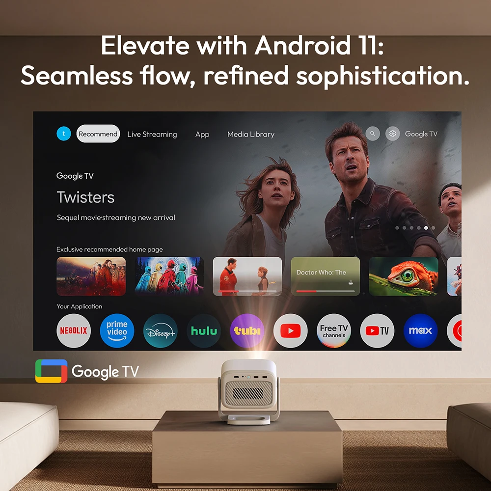 جهاز عرض VEVSHAO V60 محمول بدقة 4K وFull HD 1080P...