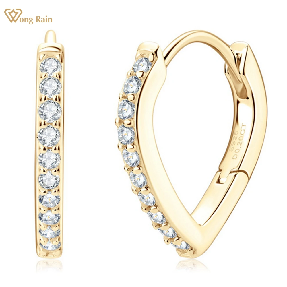 

Wong Rain 18K позолоченные серьги-кольца из стерлингового серебра 925 пробы VVS1 3EX D настоящий Муассанит со стразами для женщин, ювелирные украшения