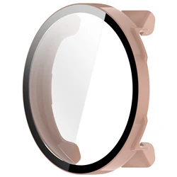Full - Coverage Protective Bumper with Tempered Glass Screen Protector (Pink)