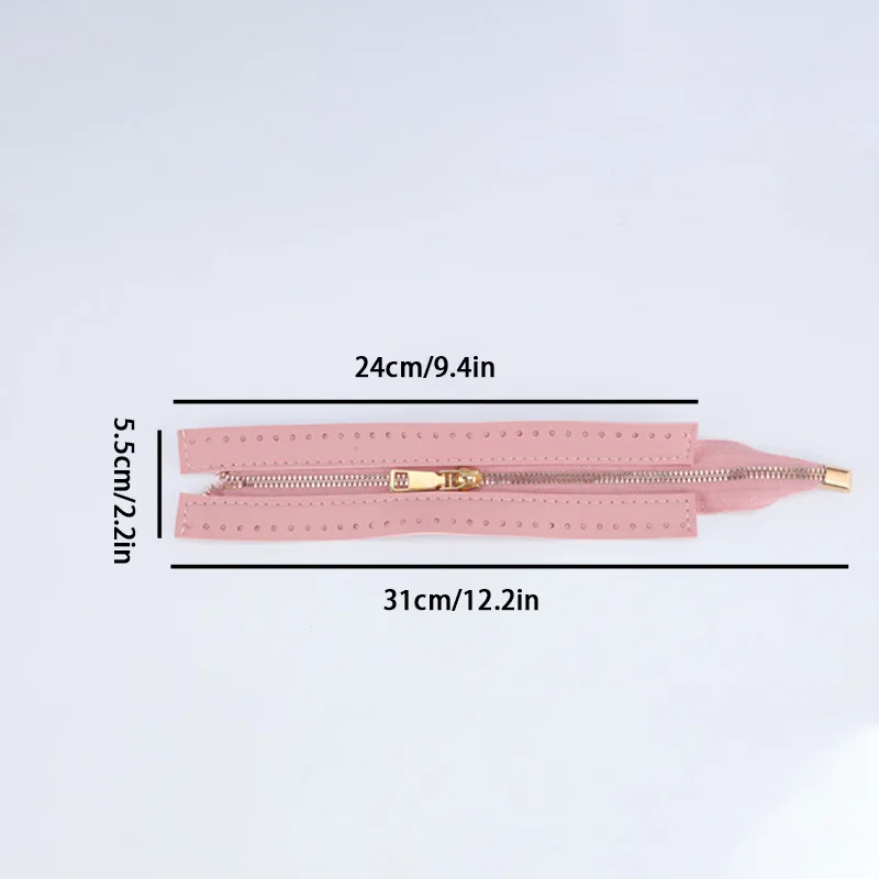 Description Picture 3 of itemMetal Zipper PU Leather Zipper For Sewing Handbag Craft Sewing Custom DIY Zipper For Woven All-match Bag Hardware Accessory