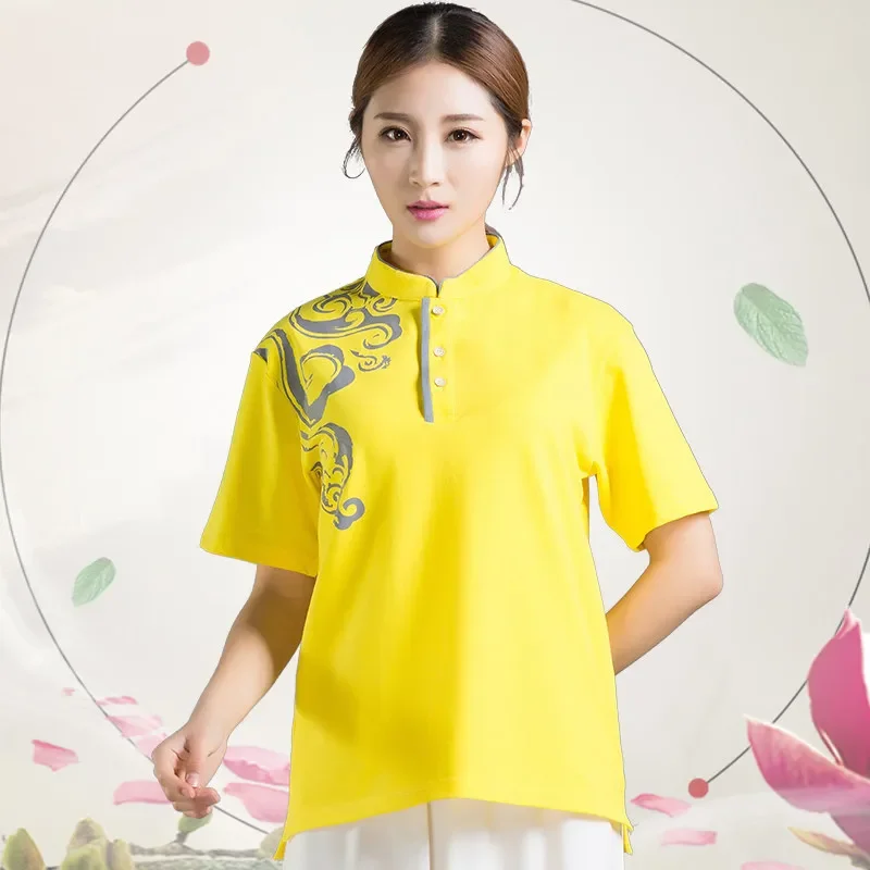 Martial Art Uniform Kung Fu Dress Tai Chi Clothes Wushu Clothing Unisex Women And Men Kun Master T-shirt Printing 2023 New Style