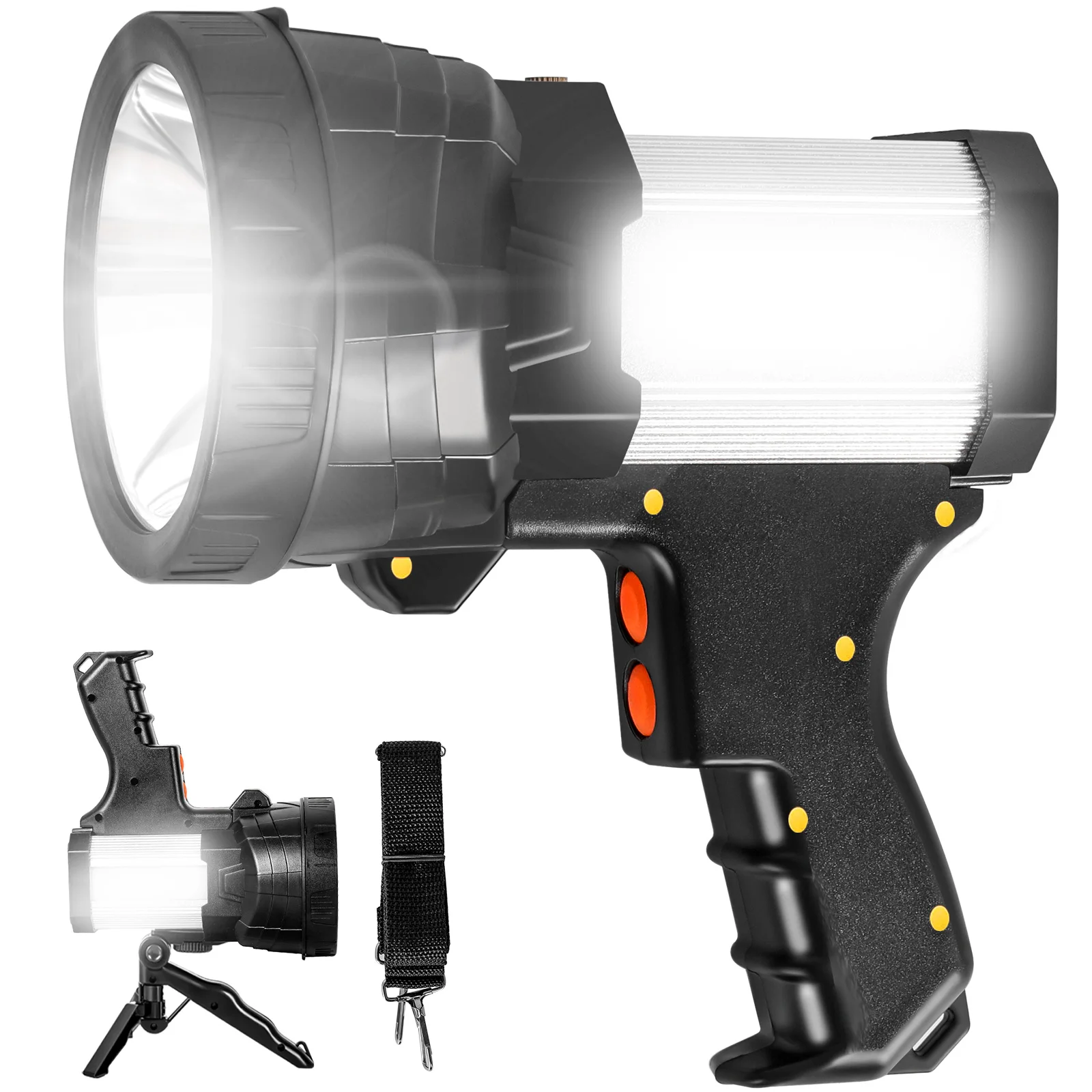 Powerful Spotlight Flashlight 120000 Lumen Portable Rechargeable LED Lamp Super Bright Waterproof Work Light for Hunting Camping