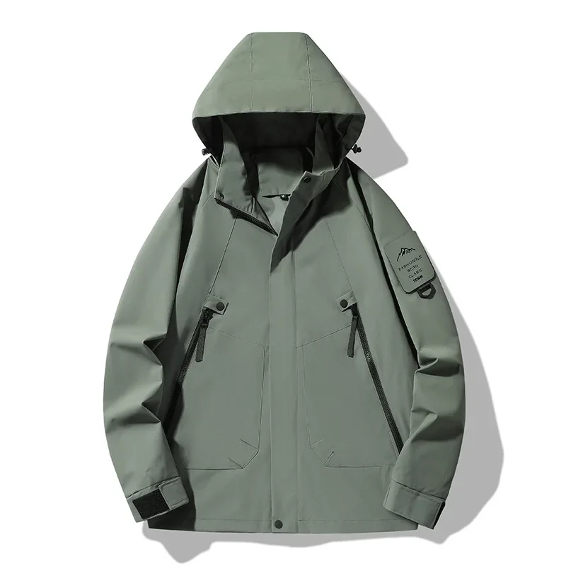 Spring Autumn Single Layer Outdoor Japanese Style Solid Color Flashing Jacket Women's Thin Windproof Waterproof Couple Mountaine