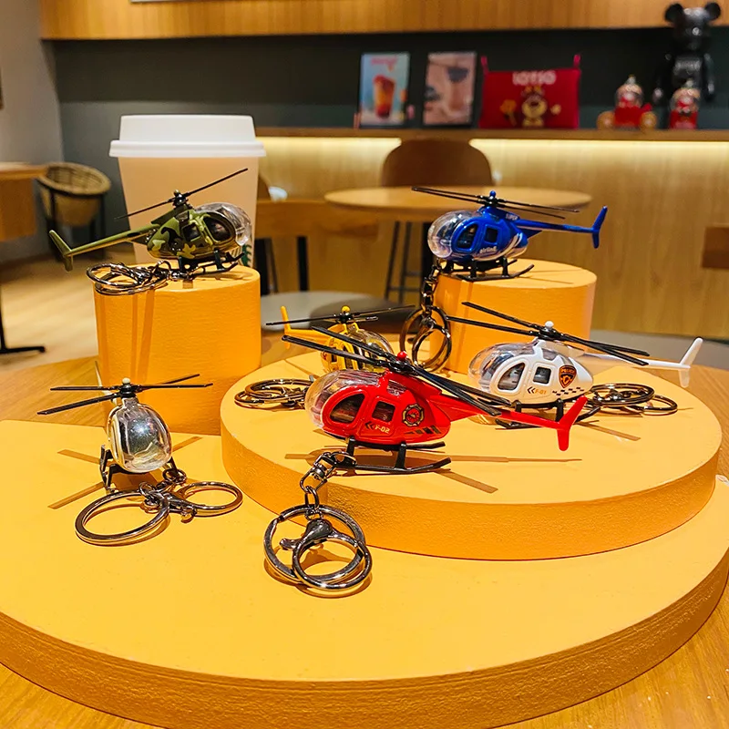 

Creative Helicopter Model Keychain Bag Pendant Accessories Car Keyring Llaveros de Coches Backpack Keychains Key Chain Car Gifts