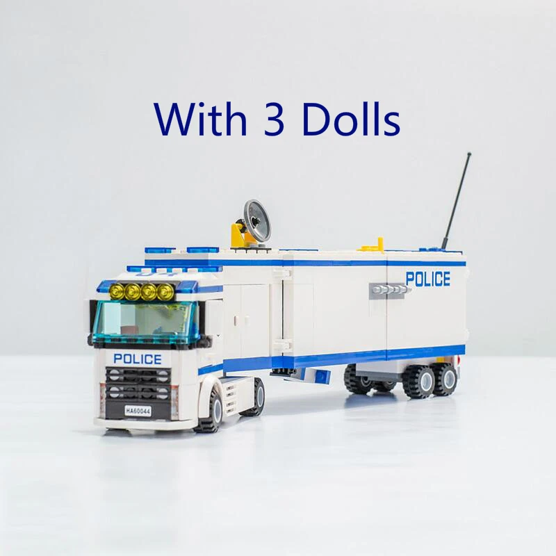 394Pcs Police Mobile Station Truck Building Blocks Educativi 60044 Mattoni Giocattoli Per Regali Per Bambini