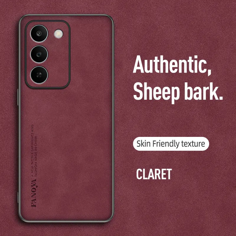 Luxury Skin Feel Leather Phone Case - Hard Protective Cover, Slim Design