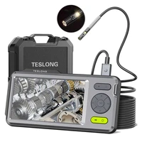 Teslong 1080P  5" IPS Screen 5mm Dual Lens Endoscope Inspection Camera Waterproof Borescope 5m 7 Leds Built-in Microphone 32GB 1