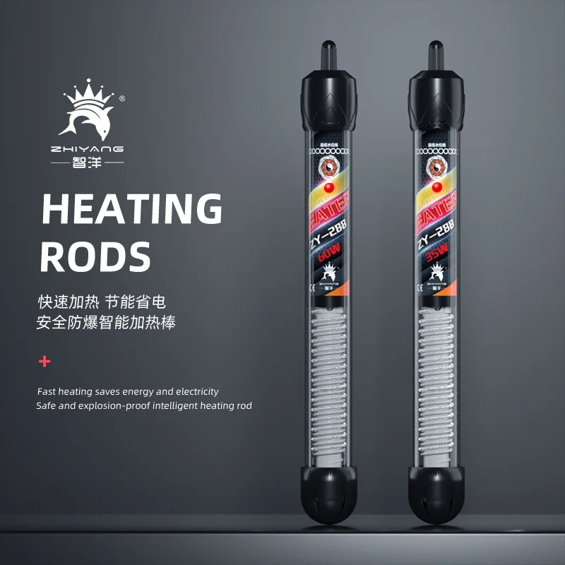 New 220v EU Plug Adjustable Temperature Thermostat Heater Rod Submersible  Aquarium Fish Tank Water Heat 35W/60W/120W/220W