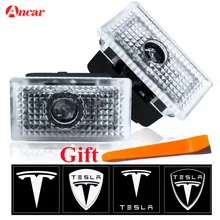 

Ancar High Quality Led Car Door Welcome Light For Model 3 Model S Model Y Model X HD Laser Tesla LOGO Projection Lamp 2Pcs 4Pcs