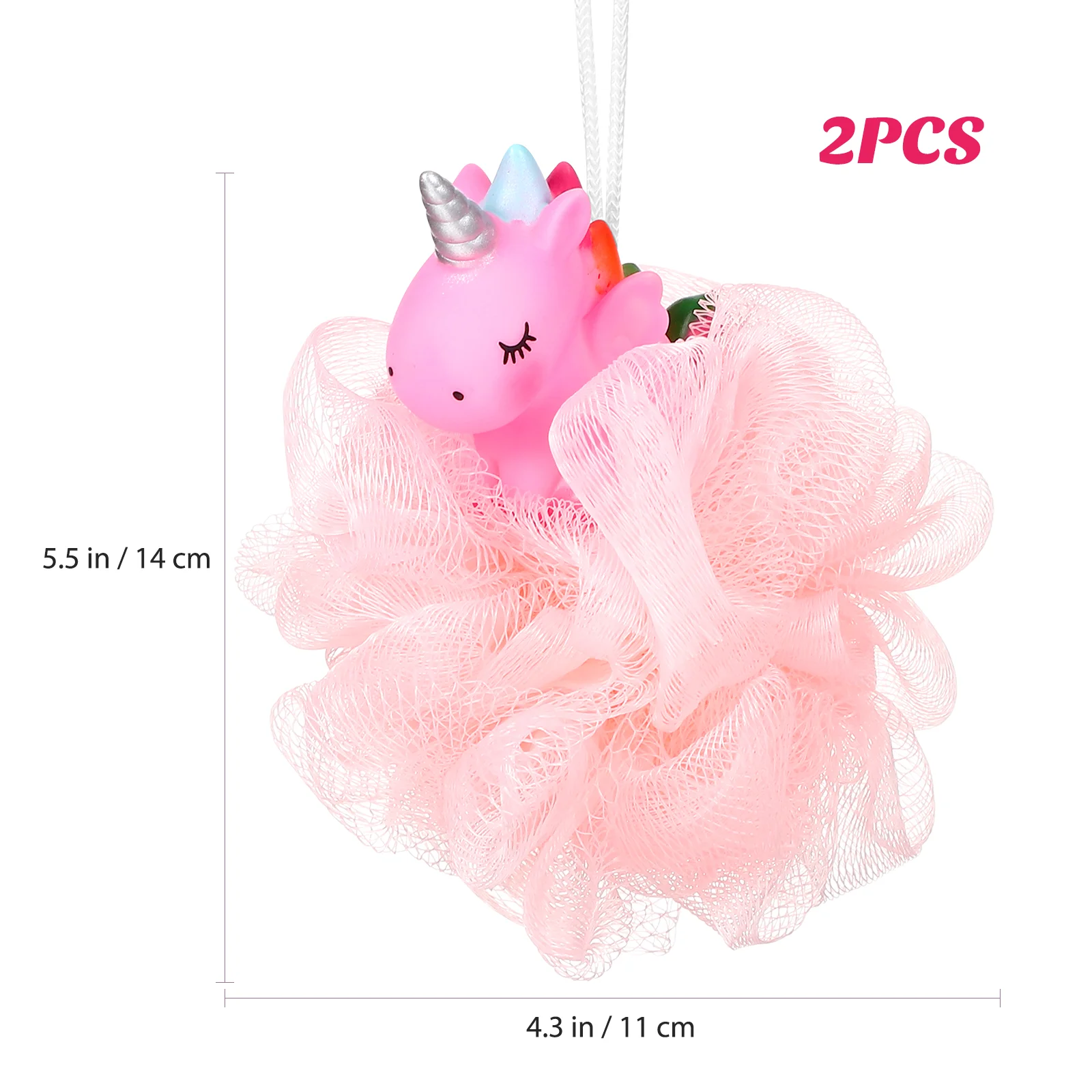 

2 Pcs Sponge Unicorn Bath Ball Loofah Scrubber for Kids Bathing Accessories Shower Child