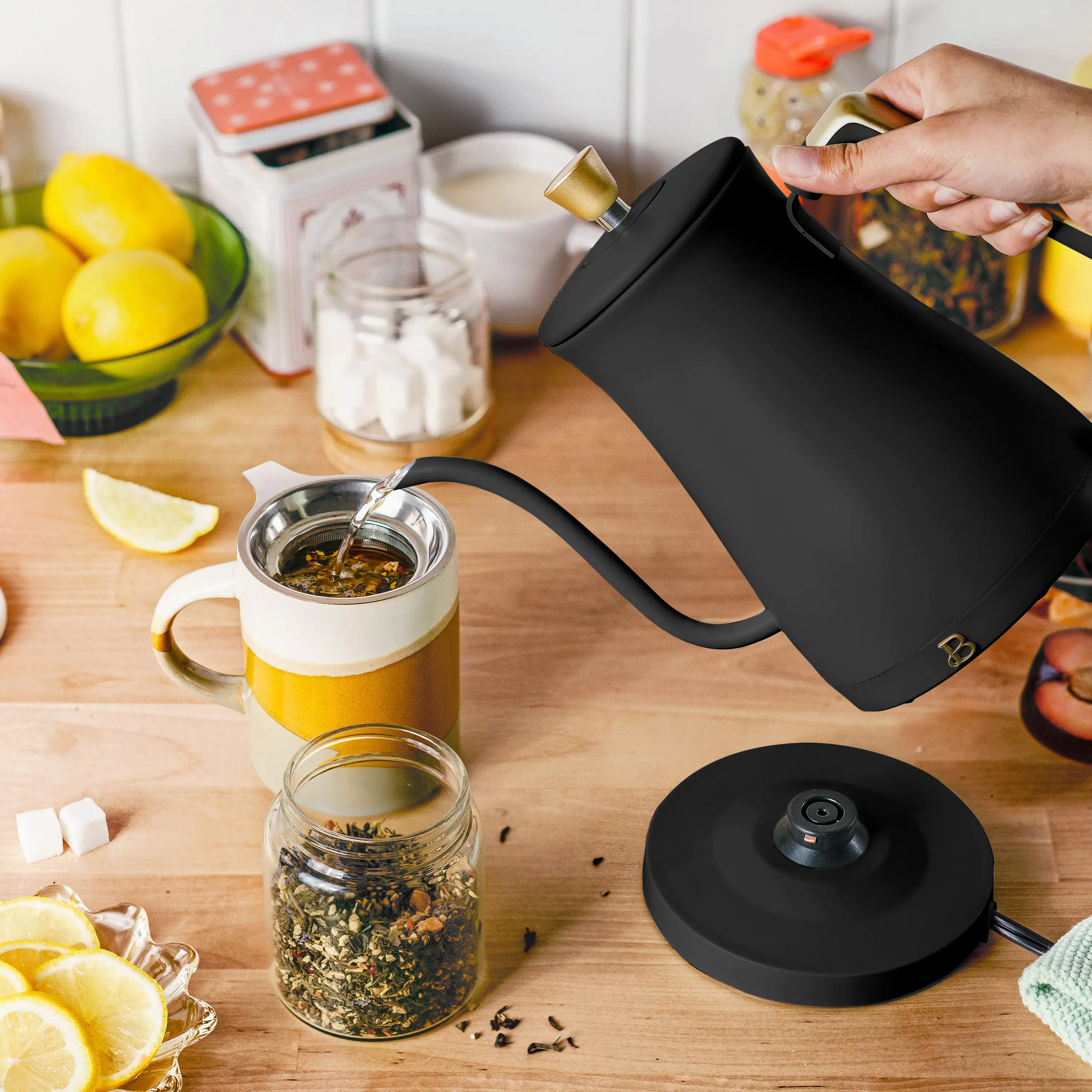 1.0L Electric Gooseneck Kettle, Black Sesame by Drew Barrymore - AliExpress