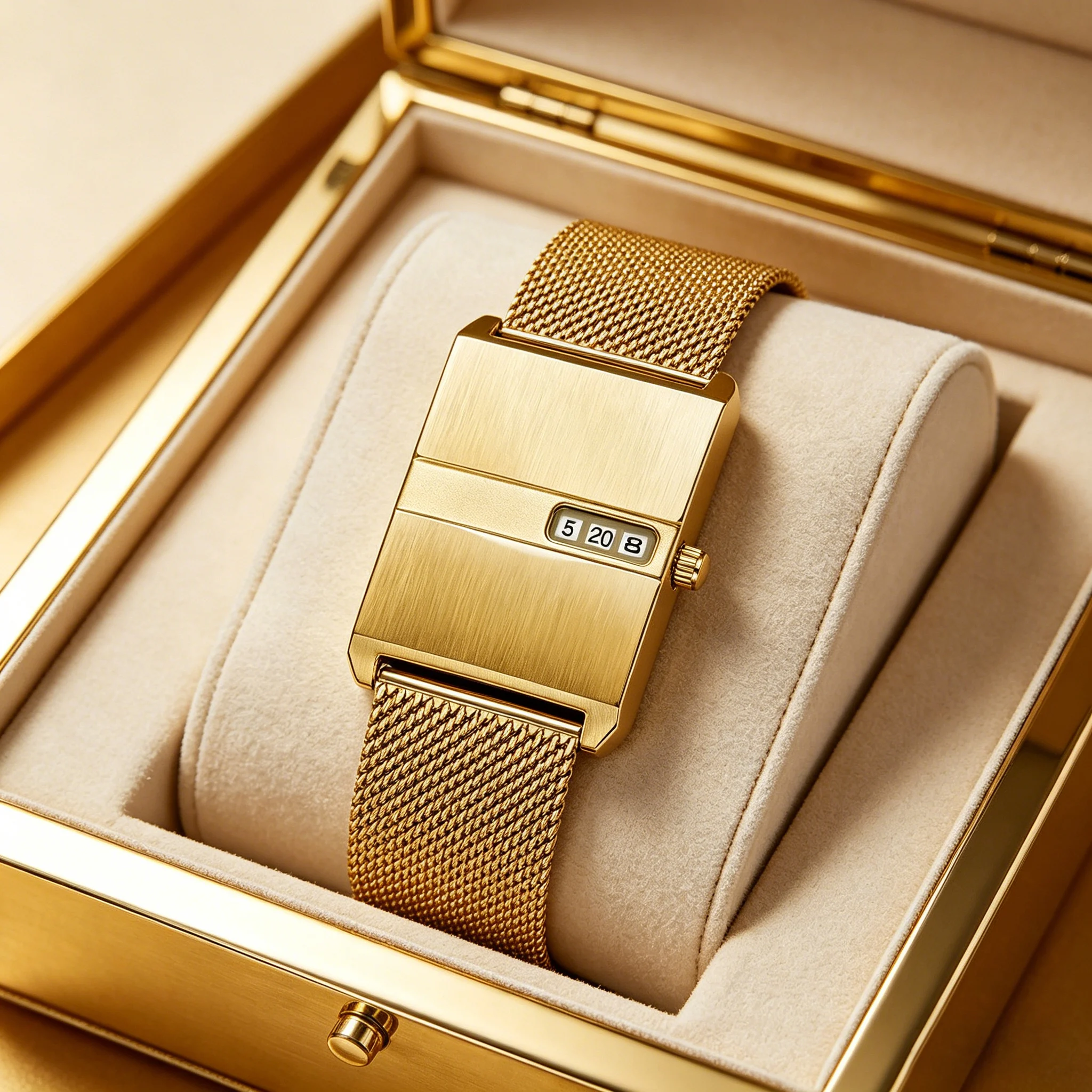 Elegant Retro Ladies' Watch with Large Dial and Digital Calendar