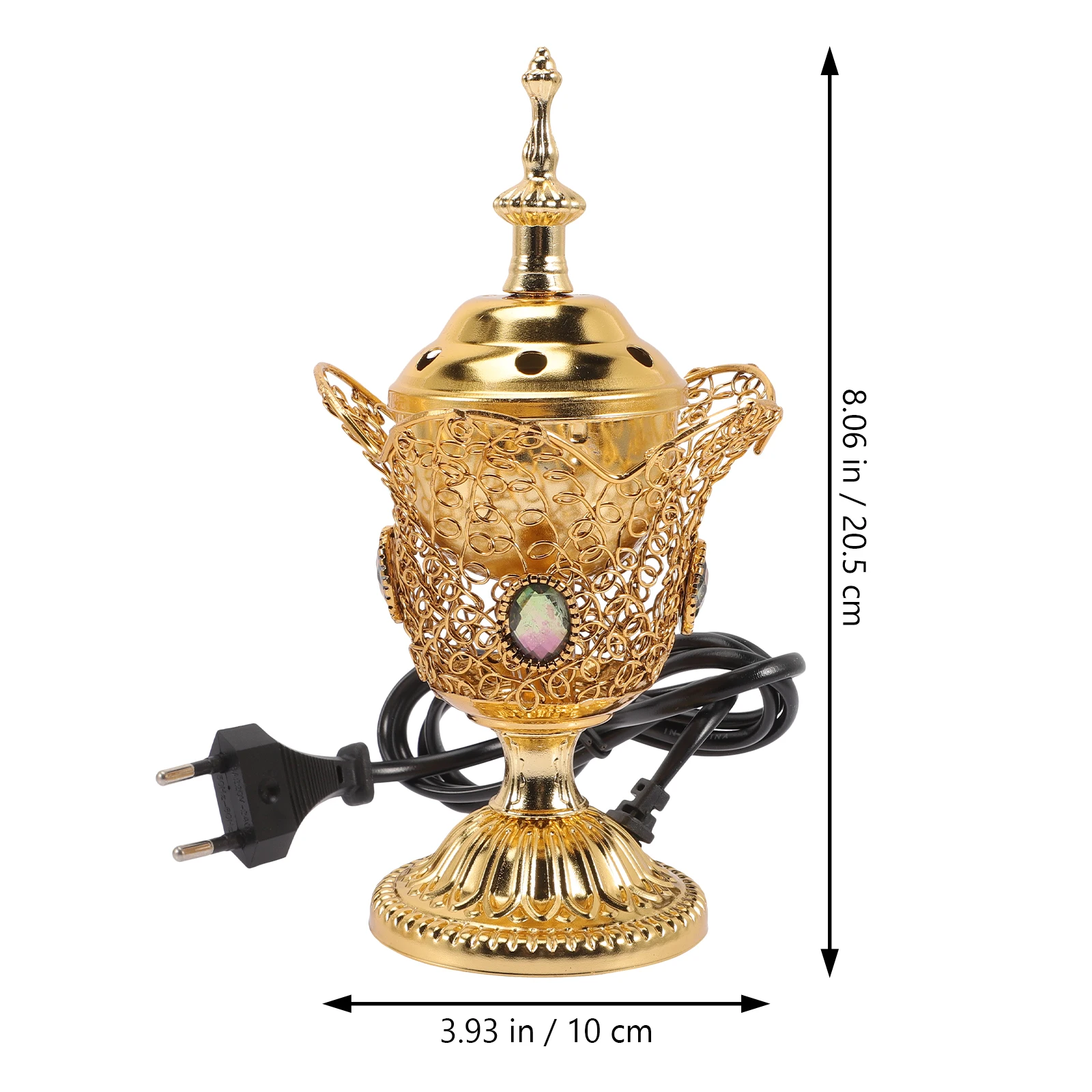Electric Middle East Church Censer Metal Censer Vintage Censer Vintage Sandalwood Censer(EU Plug)