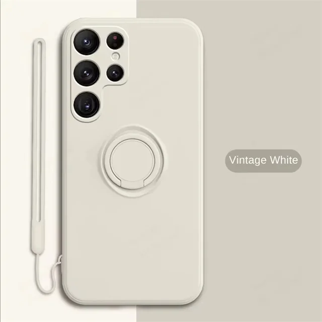 Magnetic Ring Holder Liquid Silicone Phone Case