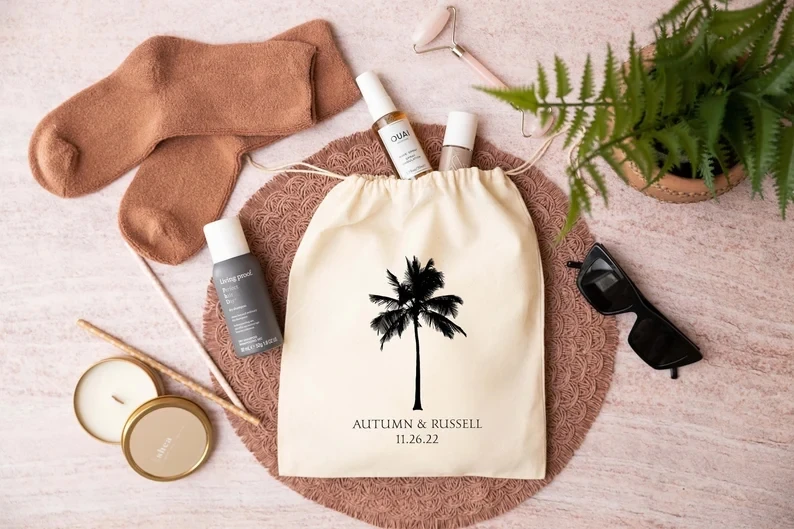 Sacchetti Di Benvenuto Per Matrimoni Di Destinazione Da 20 Pezzi-Borse Di Benvenuto Per Palme-Bomboniere Tropicali-Borsa Di Benvenuto Per Matrimoni Da