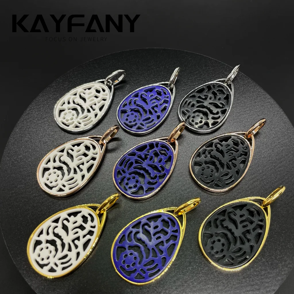 

Classic Jet Material Drop Shape Victorian Earring Hand Carved Hollow Flower Pattern Gold Plated Fashion Jewelry