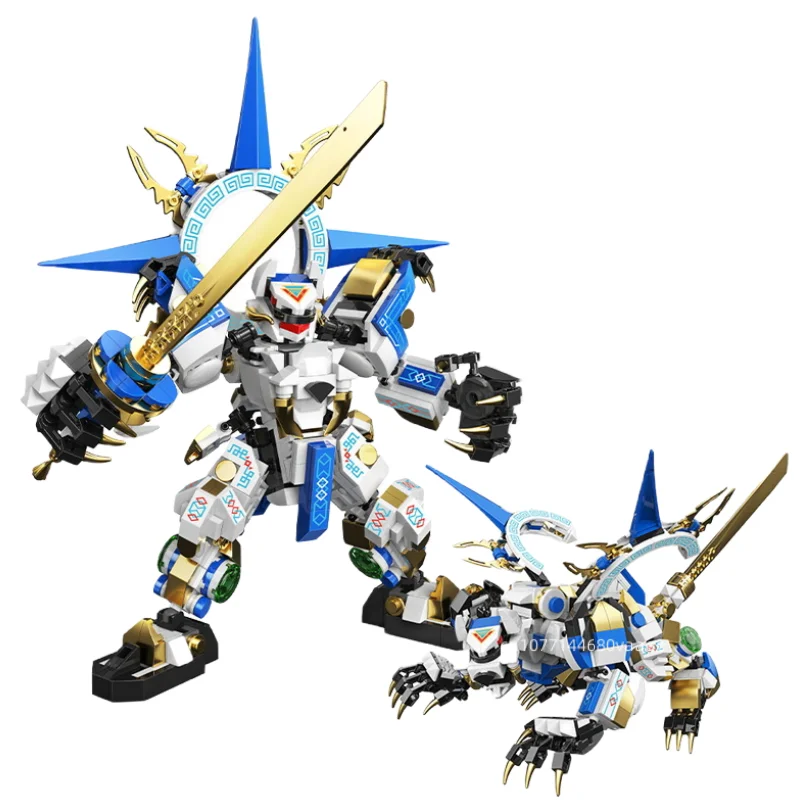 

New in Stock Building Blocks, National Trend, Four Mythical Beasts, Mechas, Puzzle Boys, Building Blocks, Toys, Birthday Gifts