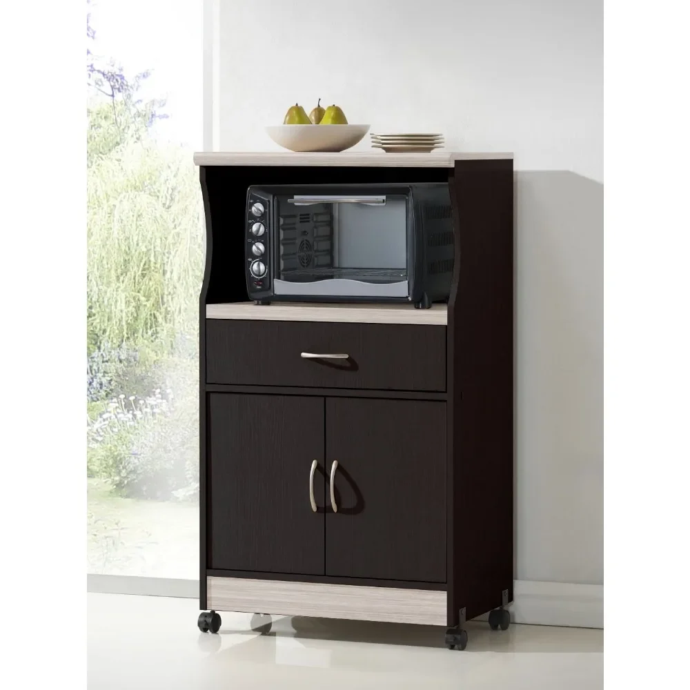 

Microwave Cart, Chocolate Kitchen Furniture Kitchen Cart Storage Carts