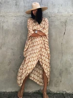 Bikini Cover Ups for Swimwear Women Printed Beach Kimono Self Belted Loose Wrap Beachwear Bathing Suit Dropshipping 22 Colors - Image 2