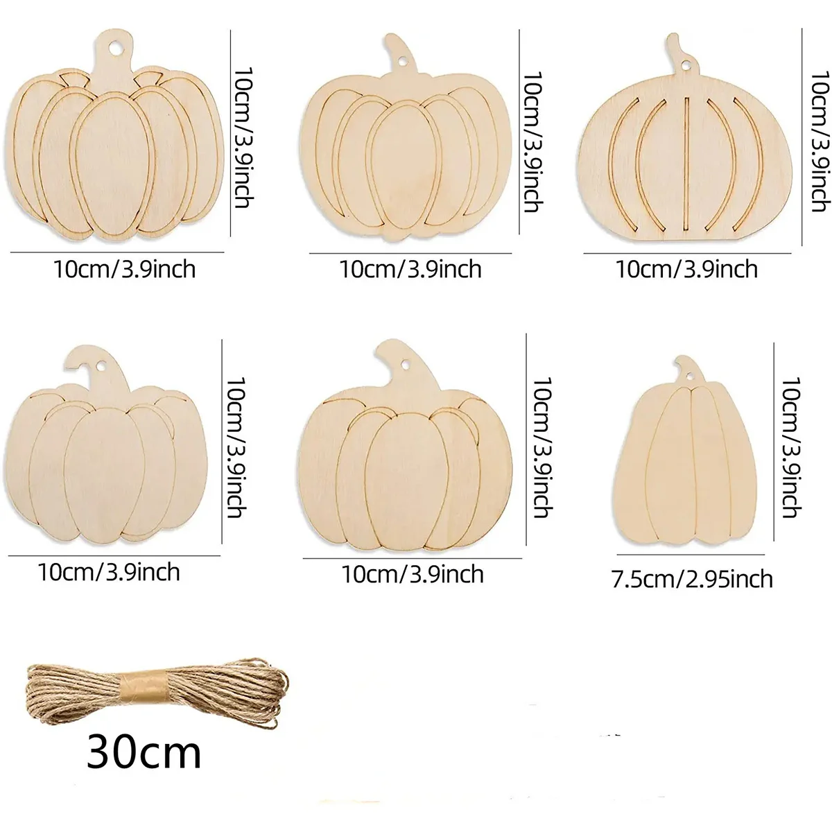 6pcs/set Wooden Pumpkin Hanging Craft DIY Painting Ornaments For Thanksgiving Home Door Garden Decorations Kids Gifts Supplies