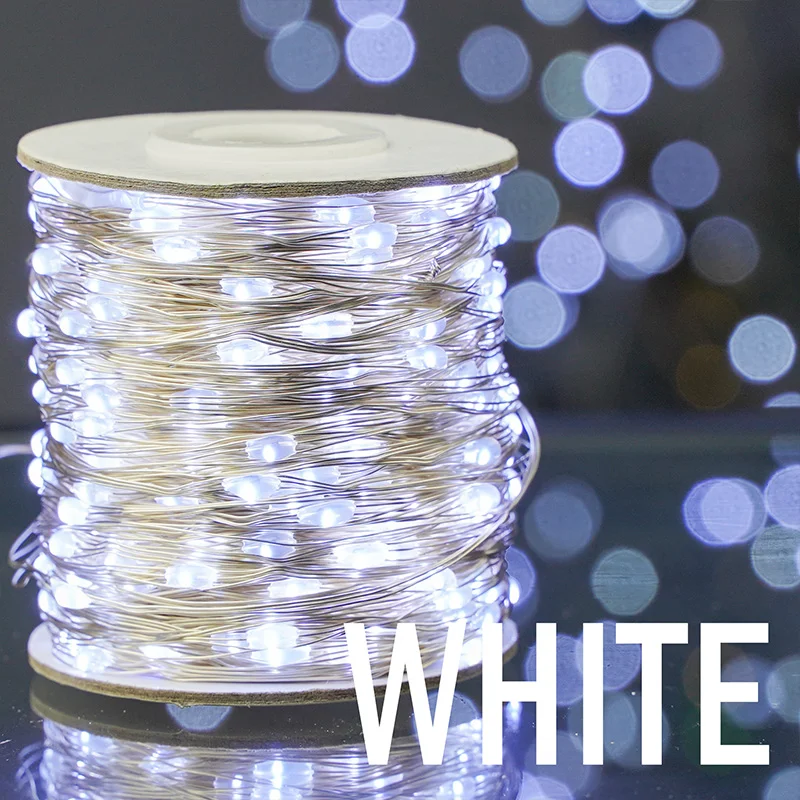 100 متر Led جارلاند الفضة في الهواء الطلق مقاوم لل...