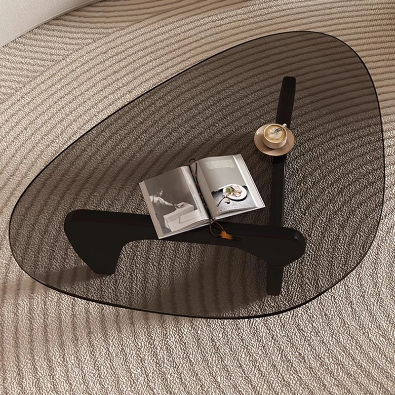 

Wooden Glass Coffee Nordic Designer Low Minimalist Side Table Mobile Unique Mesa Auxiliar Living Room Accessories