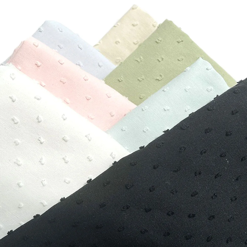 Soft Cotton Polka Dot Jacquard Fabric For DIY Making T-shirts Dress Pajamas Home Textile Decoration Handicraft Cloth Accessories