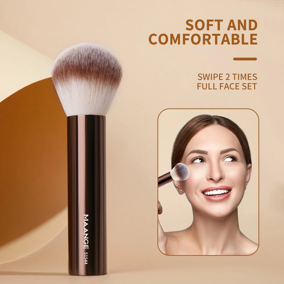 Soft Synthetic Flat Top Foundation Makeup Brush for Blush Contour Powder