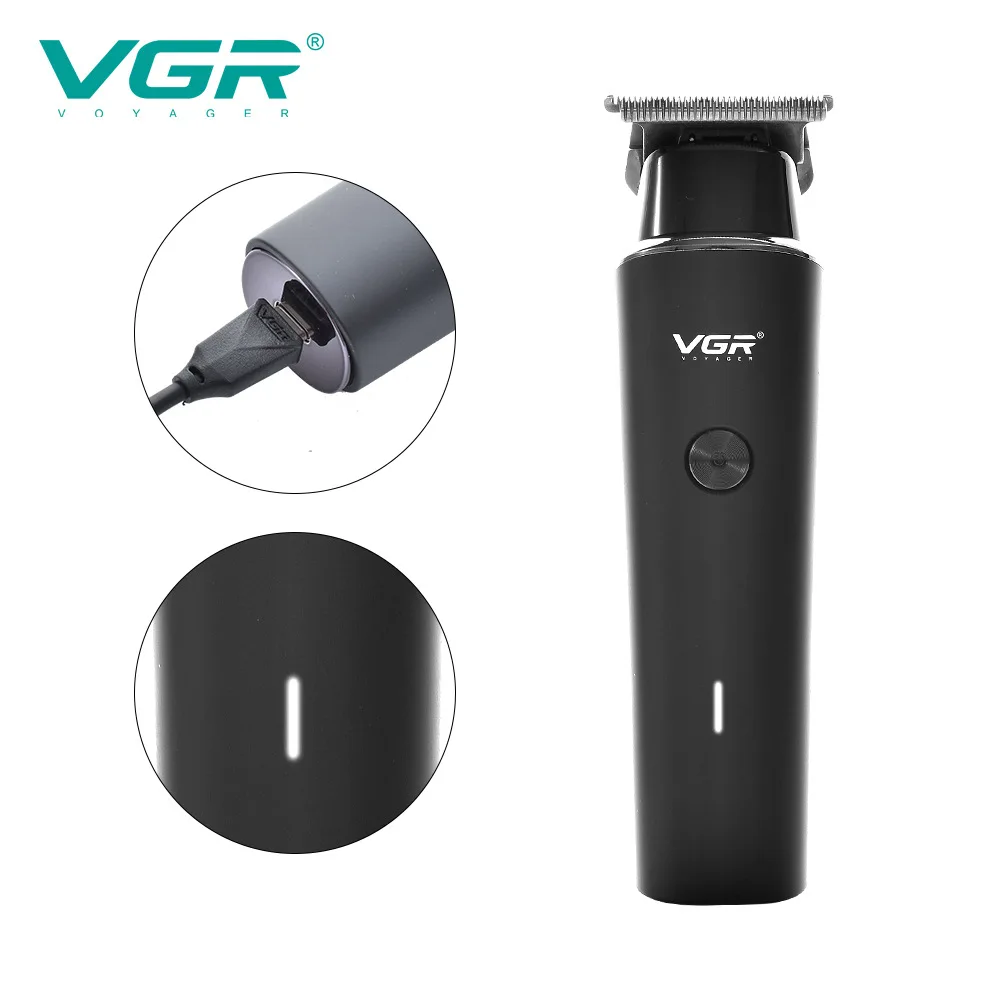 VGR 남성용 충전식 헤어 클리퍼, 전기 수염 면도기, 무선 이발, 0mm 커팅 블레이드 클리퍼, V-933