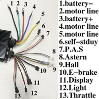 Contrôleur d'onde sinusoïdale de moteur sans balais de vélo électrique 36V 48V 60V 60A 2000W 3000W avec écran LCD couleur S966 pour Scooter de vélo de montagne électrique 2