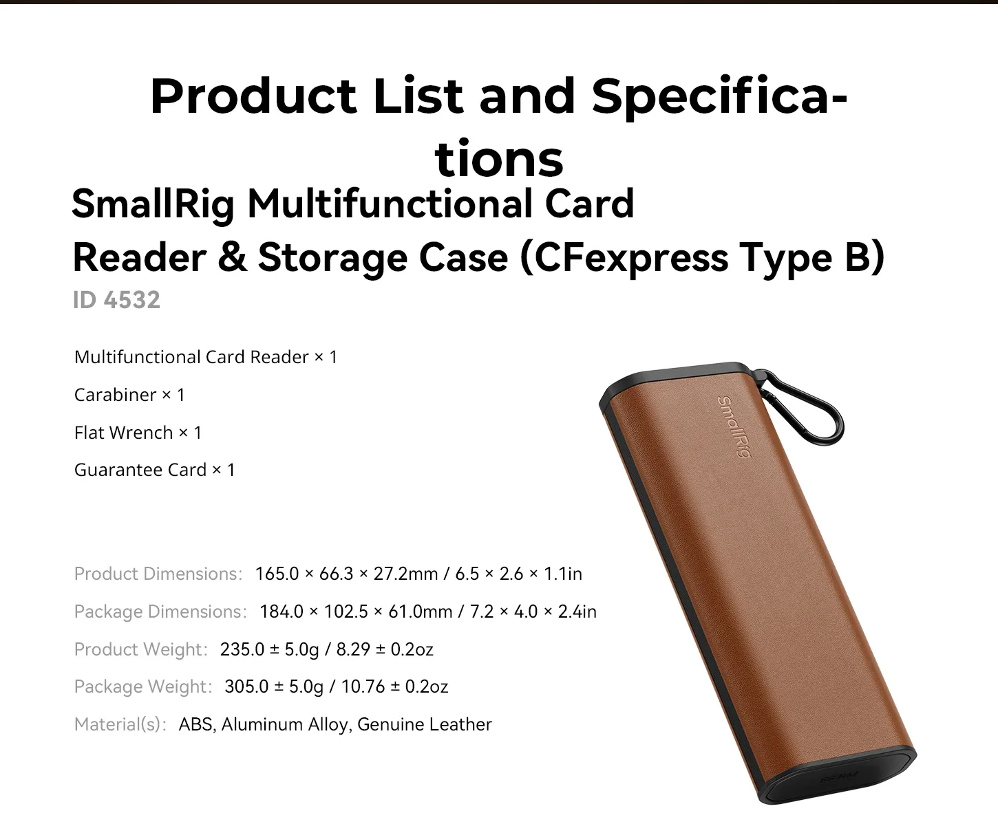 Smalling Multifunctional Card Reader Storage Case CFexpress Type A/B Triple-Slot