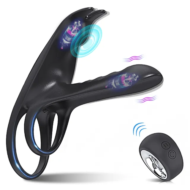 Vibrating Cockring Couple Vibrator with Dual Motor Wireless Cock Penis Ring Adult Sexy Toys For Men Delay Ejaculation Penisring Vibrating Cockring Couple Vibrator with Dual Motor Wireless Cock Penis Ring Adult Sexy Toys For Men