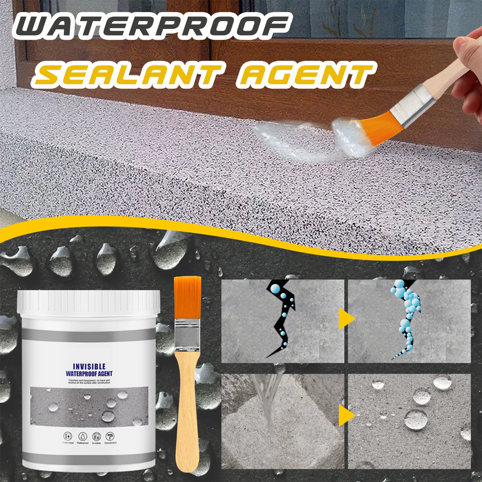 Description Picture 3 of itemSelf-spraying Anti-leak Agent with Brush Non-toxic and Environment Friendly Agent for Sealing Out Water Air and Moisture