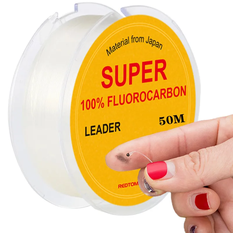 50M Superstabile 100% Fluorocarbon Angelschnur, Kohlefaser-Vorfachschnur, Salzwasser-Sinkleine, Multifilament-Angelschnur – Detail 2