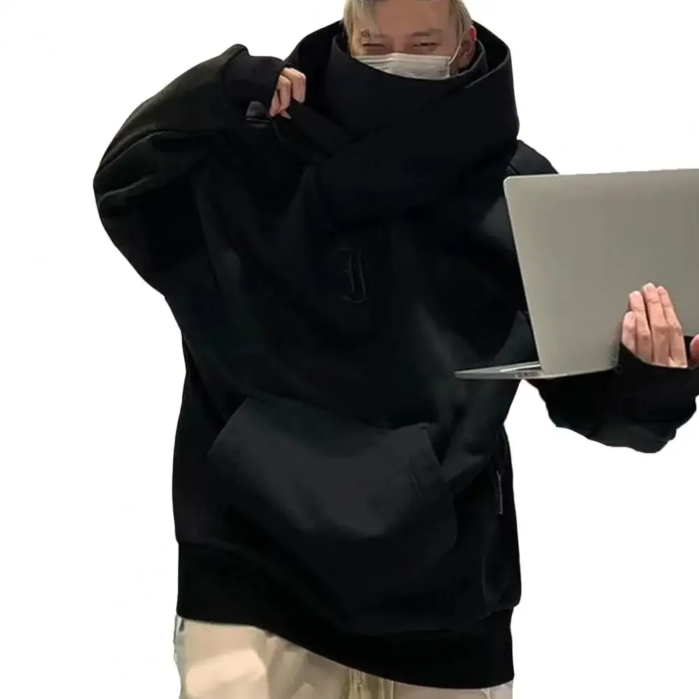 Fashion Spring Hoodie Pullover Mask Mid-length Spring Hoodie Oversized Men's Street Hoodie Solid Color for Both Men and Women
