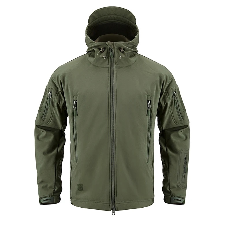 Tactical Jacket Men Military Combat Soft Shell Hunting Field Jackets Windproof Waterproof Camouflage Fleece Hooded Coats
