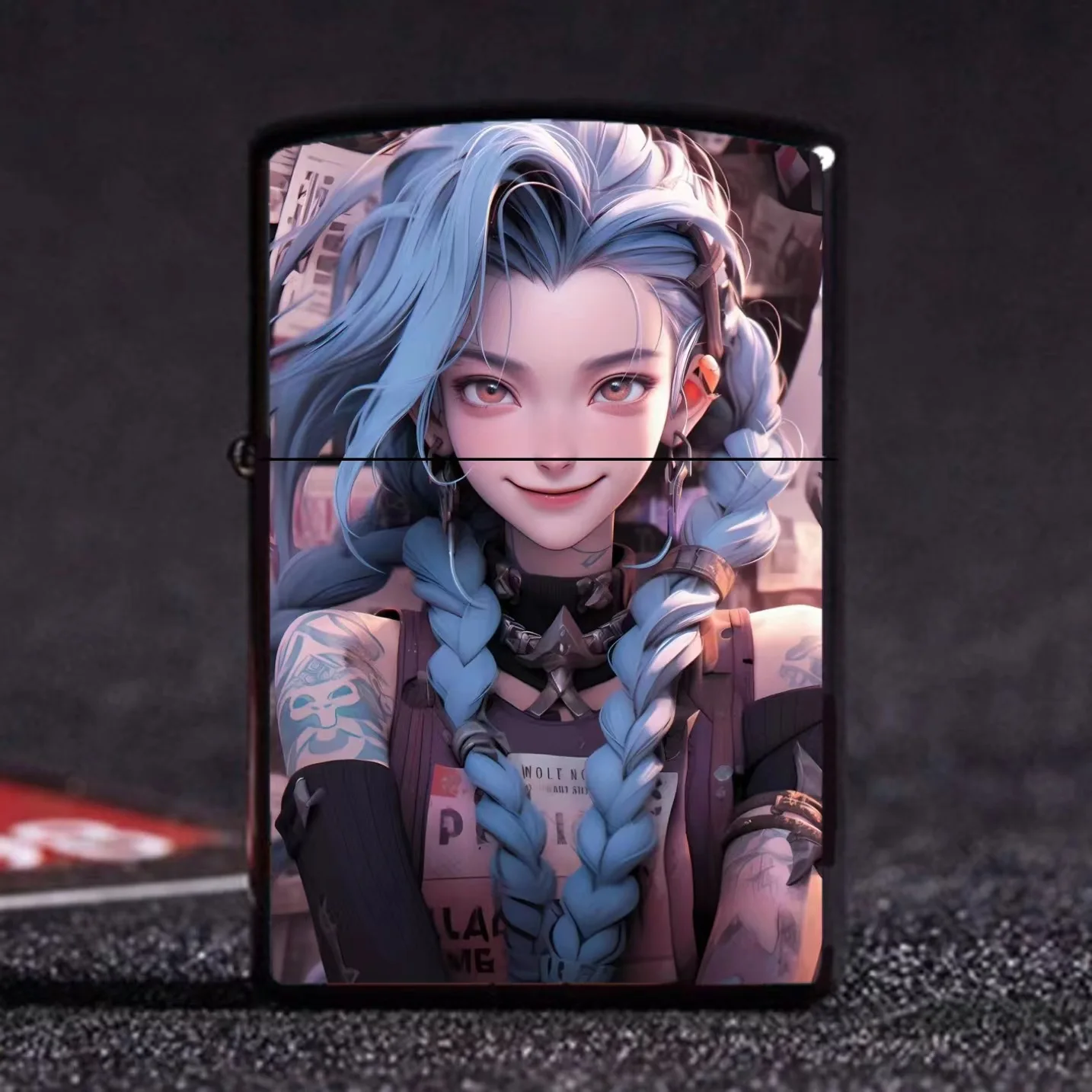 

New Arrival Game Anime Lighter Inflated Jet Windproof Windproof Metal Kerosene Grinding Wheel Lighters birthday gift women set