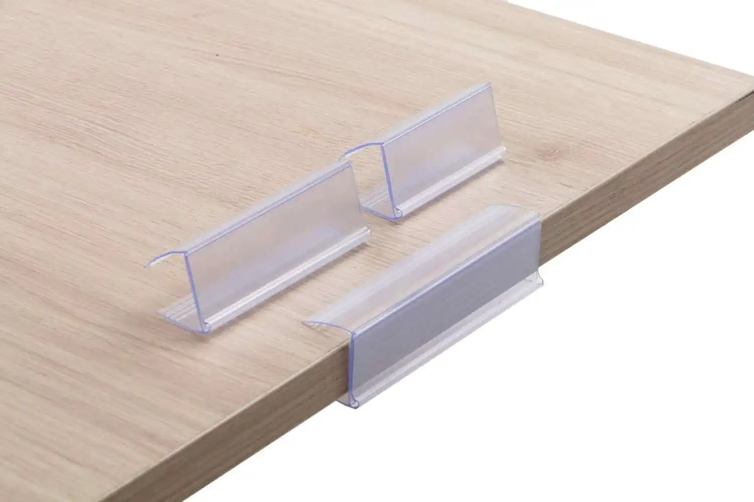 Preisschild-Clip-Streifen zum Organisieren von Bücherregalen, Aufbewahrung, Lagerbestand, langlebig, wiederverwendbar, durchsichtiges PVC-Kunststoff-Holzregal, Etikettenhalter – Detail 10