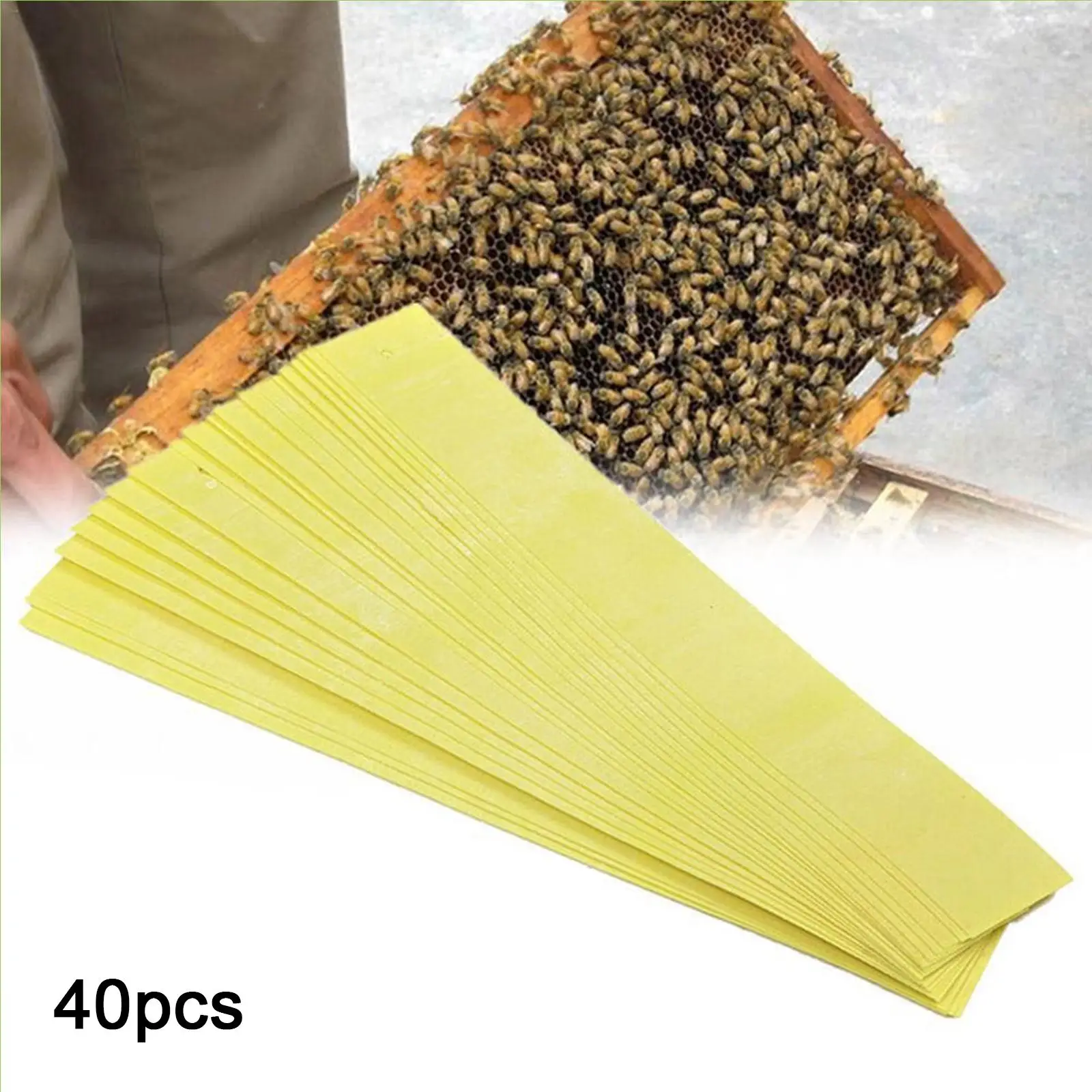 40 Strips Professional Beekeeping Fluvalinate Strip, Bee Mite Varroa